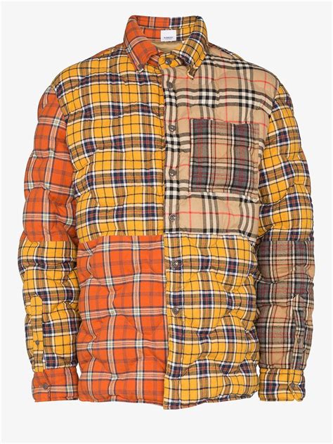 burberry men's mixed plaid quilted shirt jacket|Burberry collar shirt men's.